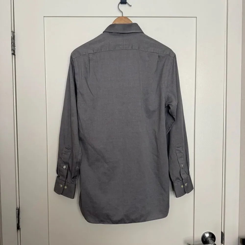 Polo Ralph Lauren Shirt Mens Sz 15.5 32/33 Gray Slim Fit Preppy Career Office